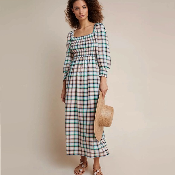 Anthropologie Cerie Smocked Midi Dress - Picture 7 of 7